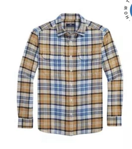 VINEYARD VINES Herringbone Workshirt Toasted Almond Classic Fit Size Large NWT - Picture 1 of 19