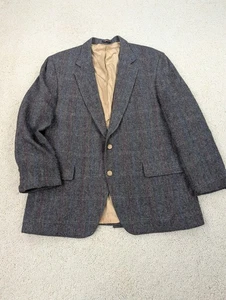 Abrigo Deportivo Para Hombres 42S Gris Lana Tweed Espiga Cuadros Blazer Traje Chaqueta EE. UU. DE COLECCIÓN - Imagen 1 de 18