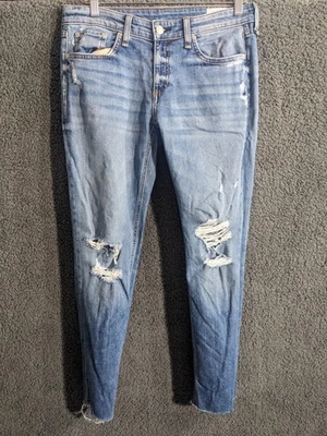 Rag & Bone Jeans Womens 26 Blue Marie Hole Slim Boyfriend Distress Raw Hem Denim - Image 1 of 4
