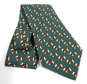 Polo Ralph Lauren Vintage handgefertigt SEIDE Scottie Hund Krawatte Argyle Pullover hergestellt in den USA - Bild 1 von 12