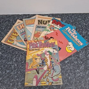 Pink Panther Popeye Nutty Cheeky Perishers Shiver & Shake Bundle of 7 Comics - Imagen 1 de 24