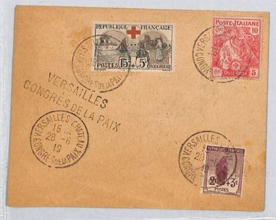 FRANCE/ITALY (WW1) Cover *PEACE CONGRESS* Versailles 1919 RED CROSS 15+5c YZ146 - Image 1 of 4
