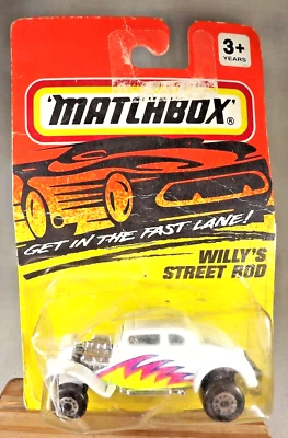 1994 Matchbox Fast Lane #69 WILLY'S STREET ROD White w/Chrome Spoke Wheels - Image 1 of 4