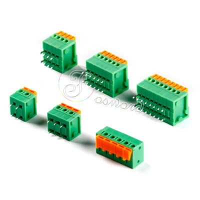 PCB Terminal Block Connector Spring Stripboard 2.54/5.08mm Pitch 2 3 4 5 6 8PIN - Image 1 of 4