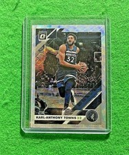 KARL ANTHONY TOWNS PRIZM SILVER WAVE CARD TIMBERWOLVES 2019-20 DONRUSS OPTIC  