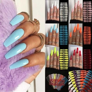 Extension Full Cover Coffin Fake Nail Nail Tips False Nails Ballerina Nail - Picture 1 of 18