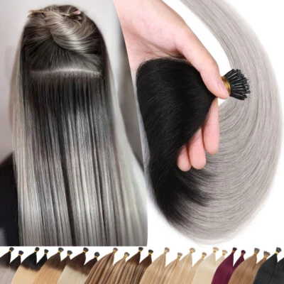 Nano Ring Human Hair Extensions Micro Loop Links Beads Tip Real Remy Hair Thick - Image 1 of 4