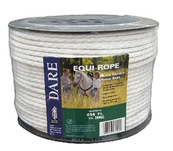 Dare Products 4mm x 656ft Electric Equi Rope - White (3095)