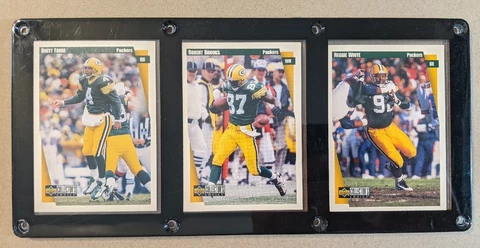 GREEN BAY PACKERS 3 CARD PLAQUE BRETT FAVRE ROBERT BROOKS REGGIE WHITE Cover