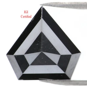 5.22 CT IGI Certified Natural Loose Pentagon Diamond 12.25 MM Black Color QL1898 - Picture 1 of 10