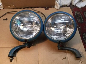 (2) Vtg. Brass Car Truck Lights, 8” Dia. Westinghouse Glass Globe, 5” Deep, Desc - Picture 1 of 12