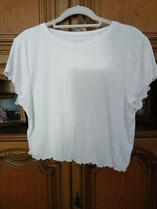 Damen T-Shirt L - kurz - weiß- - Bild 1 von 1