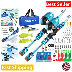 Portable Youth Fishing Kit with Telescoping Rod and Spincast Reel - Perfect Gift - Picture 1 of 8