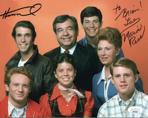HENRY WINKLER+MARION ROSS authentic hand signed 8x10 photo      JSA     To Brian Cover