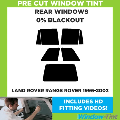 Película negra 0 % tinta ventana precortada para Land Rover Range Rover 1996-2002 Foto 1 de 4