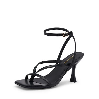 Mujeres Sandalias de tacón de tanga con tiras Puntera cuadrada Correas al tobillo Sexy Sandalias de vestir Foto 1 de 4