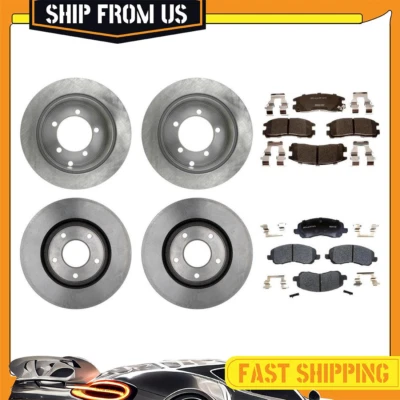 Rotores de freno delanteros traseros y pastillas de freno de cerámica para Mitsubishi Galant 2001-2003 Foto 1 de 4