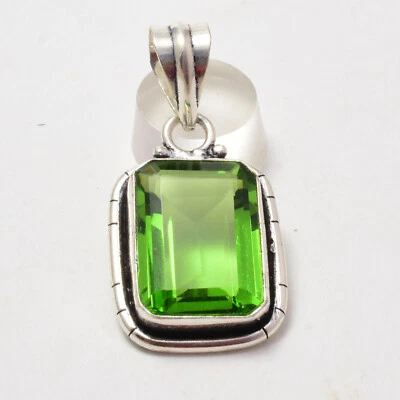 Colgante hecho a mano de plata de ley 925 con piedras preciosas de topacio peridoto ER-14 Foto 1 de 4