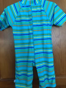 iPlay X-Large 18-24M One Piece Zipper Sun Suit BLUE Swimwear-Runs Large Like 3T - Picture 1 of 4
