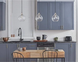 Linea di Liara Primo Lg Brushed Nickel Glass Globe Pendant Light -Bulb Included - Picture 1 of 5