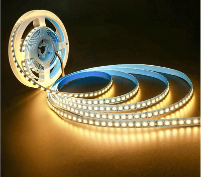 Striscia Led Luce Calda 5Mt 8W 24V SMD 2835 Autoadesiva Telecomando Interruttore - Immagine 1 di 4