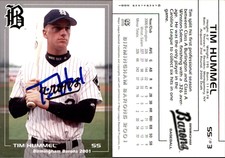 Tim Hummel Signed 2001 Grandstand Birmingham Barons #3 Card Auto