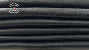 BLACK GRAINY VEGETABLE TAN Thick Italian Lamb leather 5 skins 28+sqf 1.5mm C4687 - Picture 1 of 7