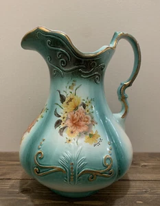 HERMOSA JARRA DE PORCELANA PORCELANA RARA RARA EN RELIEVE GRANDE RS PRUSSIA Floral Azulada - Imagen 1 de 12