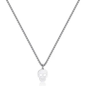 S'AGAPO REBEL COLLANA ACCIAIO UOMO CON PENDENTE A FORMA DI TESCHIO SRB01 (2736) - Imagen 1 de 3