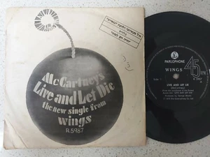 *ULTRA RARE* VINYL PS 7" PAULL MCCARTNEY & WINGS - LIVE AND LET DIE/1973/R5987 - Picture 1 of 2