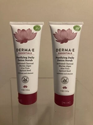 2 DERMA-E Essentials Purifying Daily Detox Scrub 4 Oz Each USE BY 09/2026 SEALED - Image 1 of 4