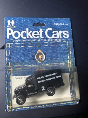 TOMY POCKET CARS 185-67-1 ARMAS ESPECIALES FURGONETA POLICÍA NUEVO STOCK ANTIGUO EN PAQUETE Foto 1 de 4