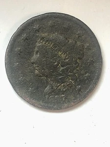 1837 CORONET HEAD LARGE CENT - Picture 1 of 2