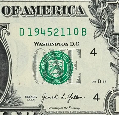 1945 21st of October Birthday Anniversary Fancy Serial Number Dollar - Image 1 of 3