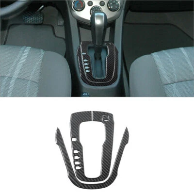 Cubierta de cambio de marchas automática de fibra de carbono 3 piezas para Chevrolet Sonic 2012-2016 Foto 1 de 4