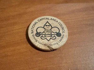 BSA, 2001 Jamboree National Capital Area Council Wooden Nickel - Picture 1 of 2