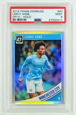 2018-19 Donruss Optic Soccer Leroy Sane Holo PSA 9 #40 Mint Prizm Silver - Image 1 of 2