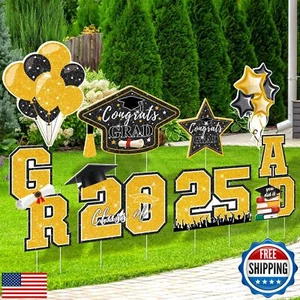 Graduation Yard Sign 2025, 8pcs Large Plastic Graduation Yard Signs Class of - Picture 1 of 5