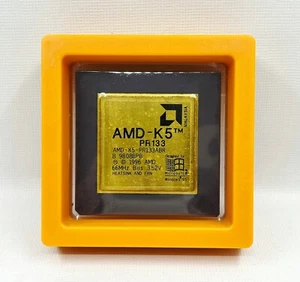 AMD-K5- PR133ABR Antique Gold Plated CPU Collection - Picture 1 of 4