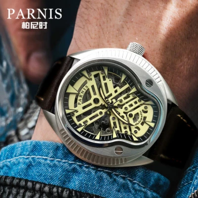 Reloj informal automático Parnis Miyota 43 mm para hombre cristal de zafiro 5 ATM impermeable Foto 1 de 4