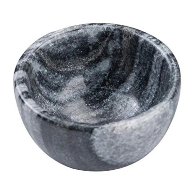 Pequeño cuenco para servir multiusos doméstico hecho a mano macizo de mármol - negro, 3 pulgadas Foto 1 de 4