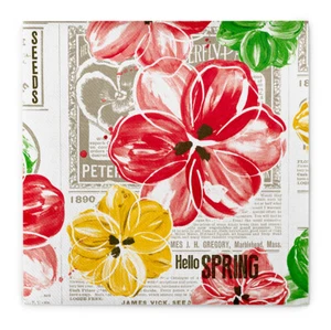 Serviette Hello Spring in gelb-rot aus Linclass® Airlaid 40 x 40 cm, 12 Stück  - Bild 1 von 8