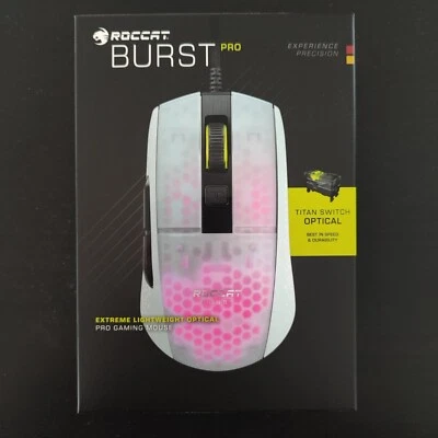 Roccat Burst Pro Gaming Maus PC/Mac Ultraleicht RGB 16.000 DPI Weiß Neu & OVP - Bild 1 von 3