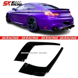 For BMW F06 F12 F13 M6 2013-2018 Gloss Black FRP 2PCS Rear Diffuser Protect Lip - Picture 1 of 18
