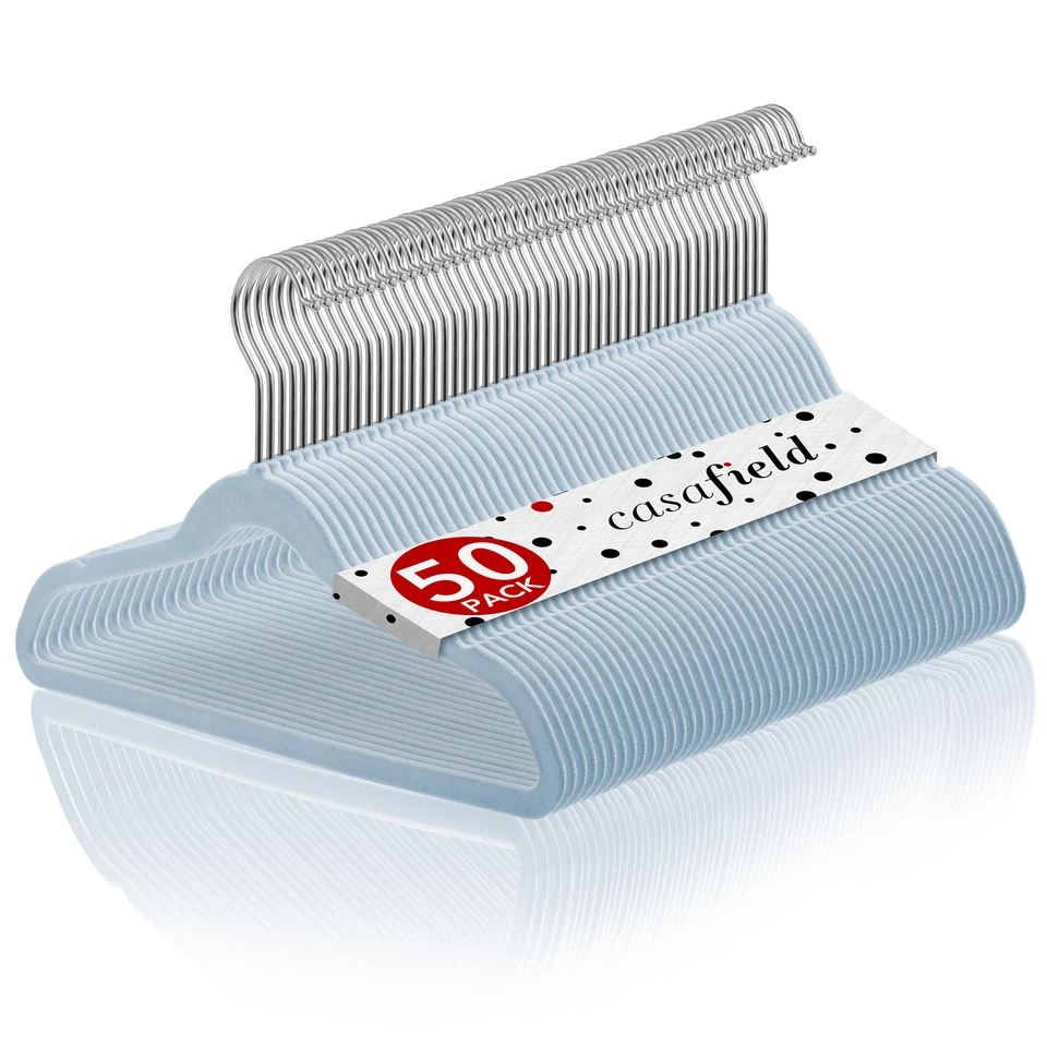 50 cabides infantis de veludo 14" de largura para roupas infantis vestidos calças camisas - Imagem 1 de 1