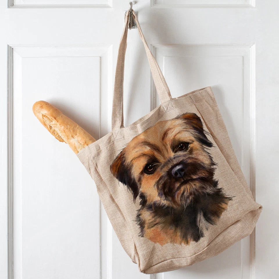 KRAFTYGIFTS Border Terrier Shopping Bag Dog Ladies Reusable Tote Shopper Cute Handbag KDT45