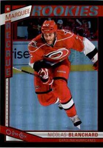 2013-14 O-PEE-CHEE RAINBOW BLACK NICOLAS BLANCHARD ROOKIE 029/100 CAROLINA