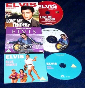 Elvis. LOVING YOU. BLUE HAWAII. LOVE ME TENDER 3X Promo DVD VERY GOOD+CONDITION - Picture 1 of 2