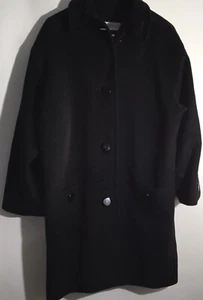 Givenchy Boutique Large Couture Black Wool/Cashmere Velour Collar Coat Jacket - Picture 1 of 6