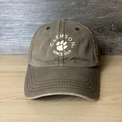 Clemson Tigers Hat Cap Strap Back Brown NCAA Football Mens Zephyr Paw Logo - Image 1 of 4